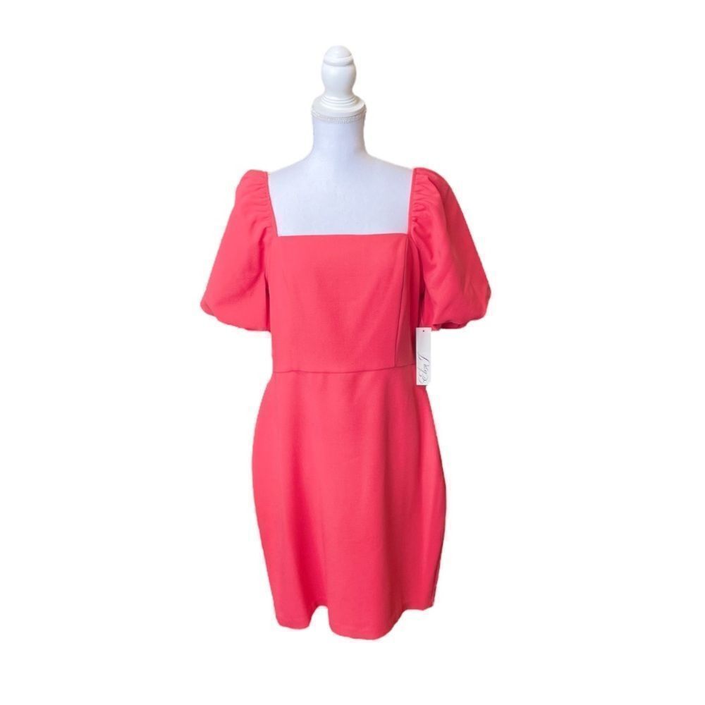 Eliza J. Stretch Square Neck Short Puffed Sleeve Sheath
Dress ~NWT~